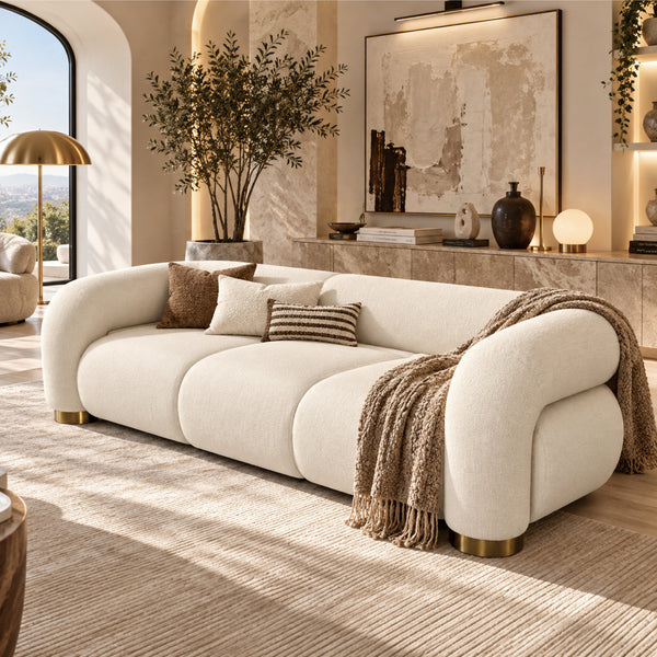 Aurelia Channel-Tufted Sofa (White) Get Set Style Furniture