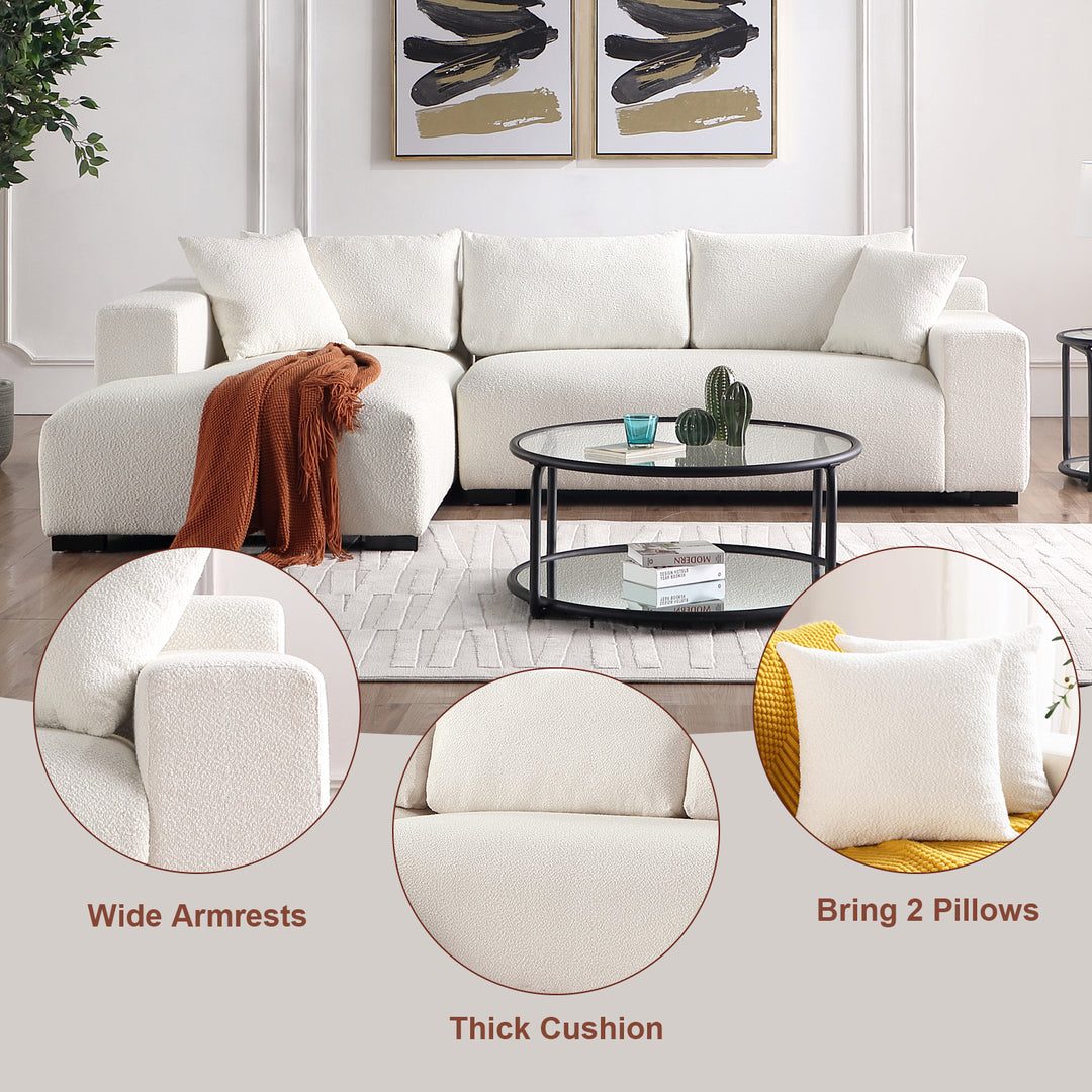 White Sectional Sofa Couch #030005