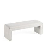 Load image into Gallery viewer, White Boucle Ottoman Bench #900001
