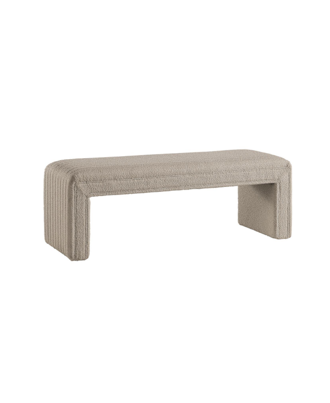 Khaki Boucle Ottoman Benches 