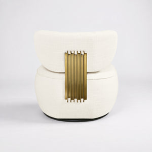 Aurelia Fluted Swivel Chair (White) Get Set Style Furniture
