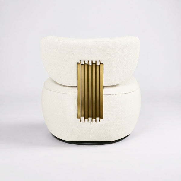 Aurelia Fluted Swivel Chair (White) Get Set Style Furniture