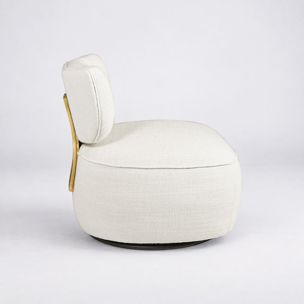 Aurelia Fluted Swivel Chair (White) Get Set Style Furniture