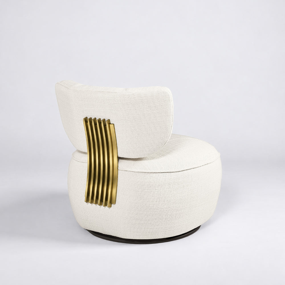 Aurelia Fluted Swivel Chair (White) Get Set Style Furniture