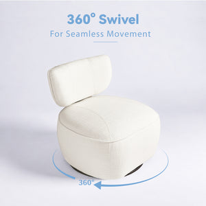 Aurelia Fluted Swivel Chair (White) Get Set Style Furniture