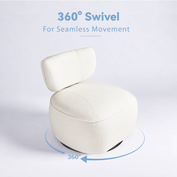 Aurelia Fluted Swivel Chair (White) Get Set Style Furniture