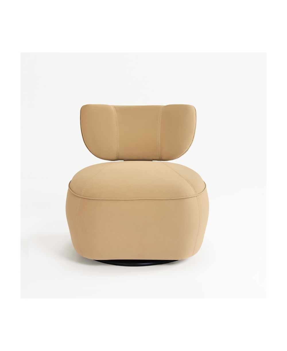 Aurelia Fluted Swivel Chair (Camel) Get Set Style Furniture