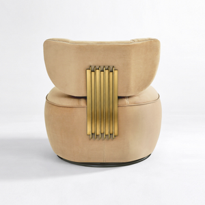 Aurelia Fluted Swivel Chair (Camel) Get Set Style Furniture