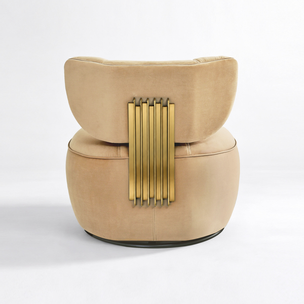 Aurelia Fluted Swivel Chair (Camel) Get Set Style Furniture