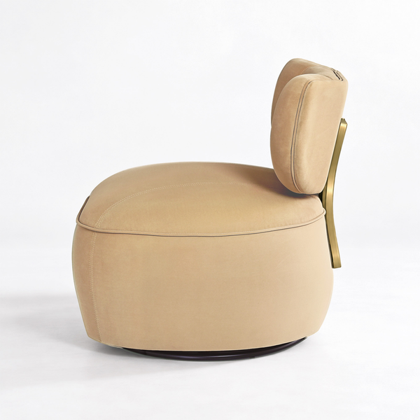 Aurelia Fluted Swivel Chair (Camel) Get Set Style Furniture