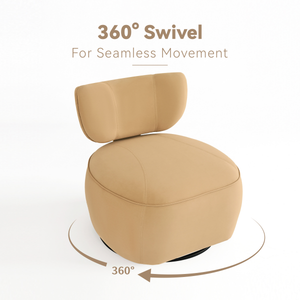 Aurelia Fluted Swivel Chair (Camel) Get Set Style Furniture