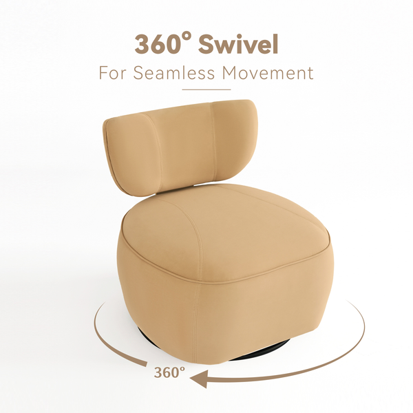 Aurelia Fluted Swivel Chair (Camel) Get Set Style Furniture