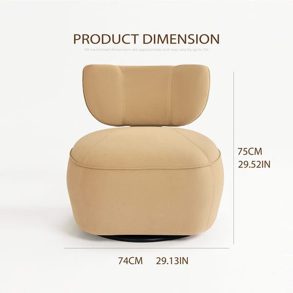 Aurelia Fluted Swivel Chair (Camel) Get Set Style Furniture