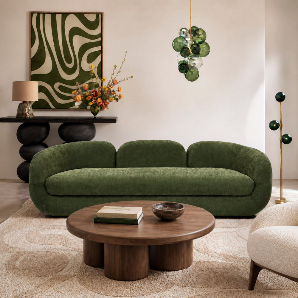 Sienna Curved Sofa - Olive Green Get Set Style Furniture