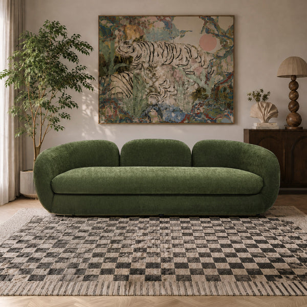 Sienna Curved Sofa - Olive Green Get Set Style Furniture