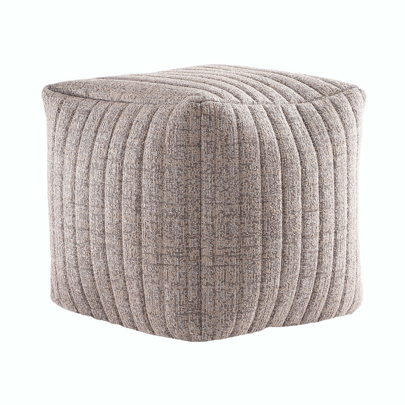 Taupe Boucle Stuffed Pouf 