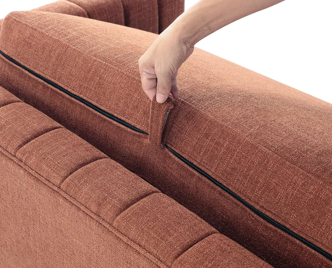 Luxora 84.6" Convertible Sleeper Sofa Bed, 2-in-1 Folding Sofa Bed with 2 Pillow, Modern Sleeper Couch for Apartment, Living Room& Guest Room (Red)