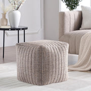 Taupe Boucle Stuffed Pouf #100107