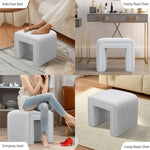 Load image into Gallery viewer, Beige U Shaped Linen Ottoman #100123
