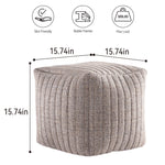 Load image into Gallery viewer, Taupe Boucle Stuffed Pouf #100107
