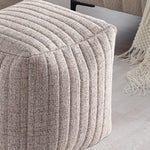 Load image into Gallery viewer, Taupe Boucle Stuffed Pouf #100107
