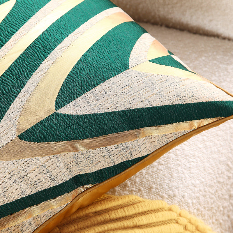 Stylish Green-Gold Throw Pillow Covers