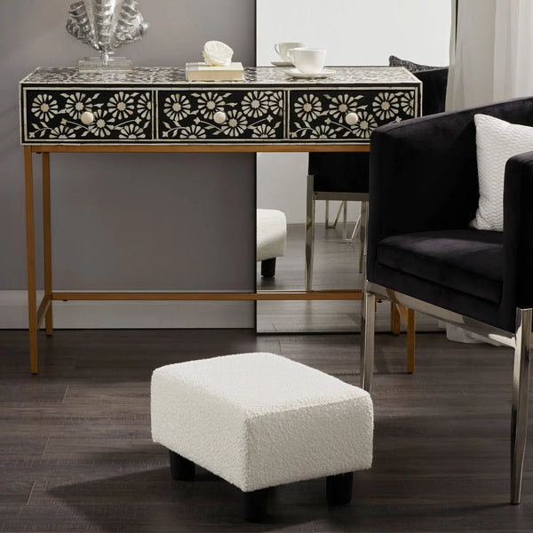 White Foot Resting Stool #100099 Get set style furniture