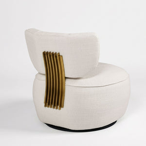 Aurelia Fluted Swivel Chair (White) Get Set Style Furniture
