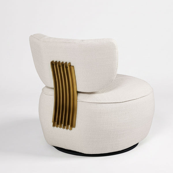Aurelia Fluted Swivel Chair (White) Get Set Style Furniture