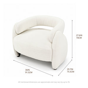 Echo Bouclé Barrel Chair (White) Get Set Style Furniture