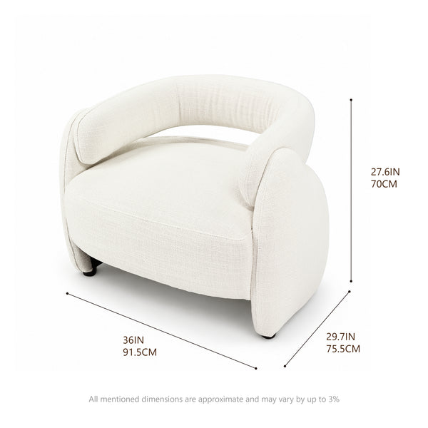 Echo Bouclé Barrel Chair (White) Get Set Style Furniture