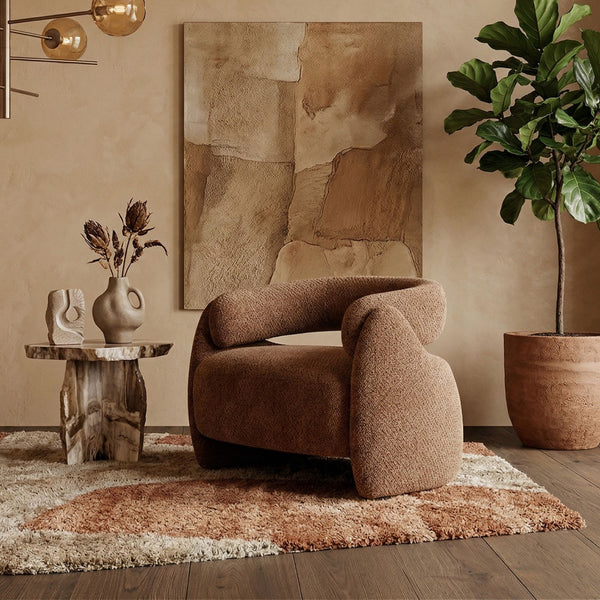 Echo Bouclé Barrel Chair (Cennamon) Get Set Style Furniture