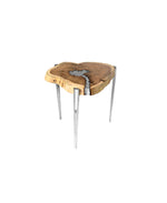 Load image into Gallery viewer, Akis Natural wood w/Aluminim fill Side Table
