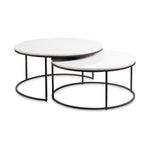 Load image into Gallery viewer, Amelia Nesting Marble Coffee Tables - Black finish (set of 2)
