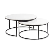 Amelia Nesting Marble Coffee Tables - Black finish (set of 2)