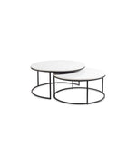 Load image into Gallery viewer, Amelia Nesting Marble Coffee Tables - Black finish (set of 2)
