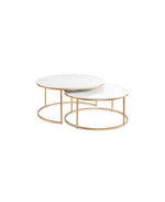 Load image into Gallery viewer, Amelia Nesting Marble Coffee Tables: Gold (set of 2)
