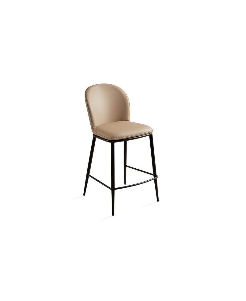 Angie Counter Chair: Taupe Leatherette