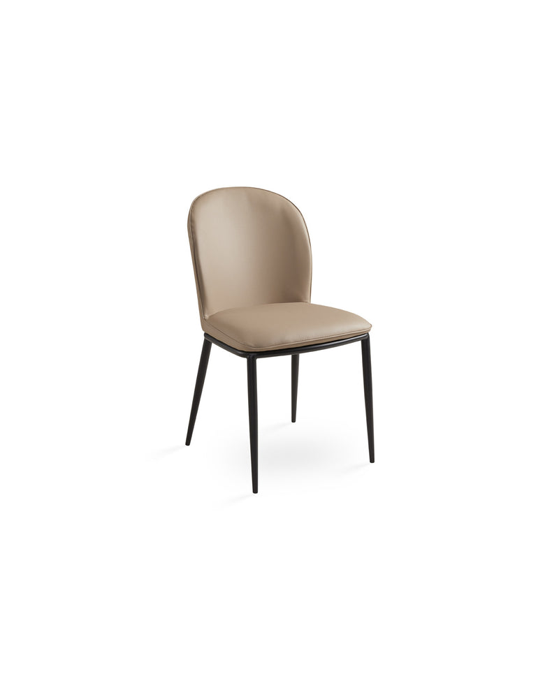 Angie Dining Chair: Taupe Leatherette