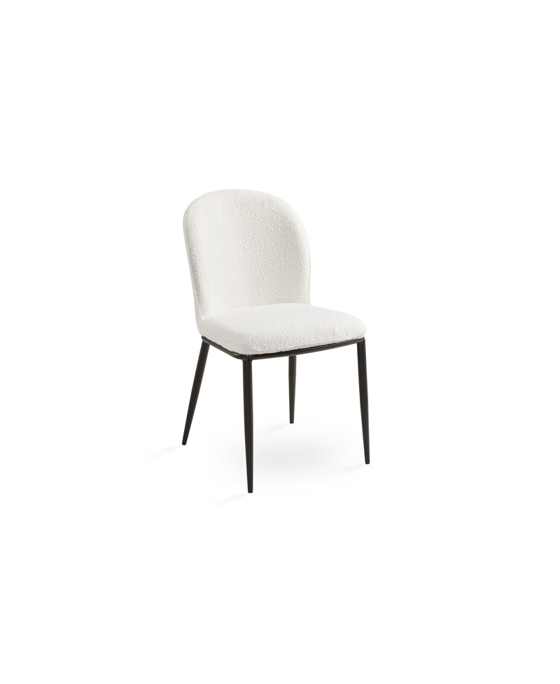 Angie Dining Chair: White Boucle