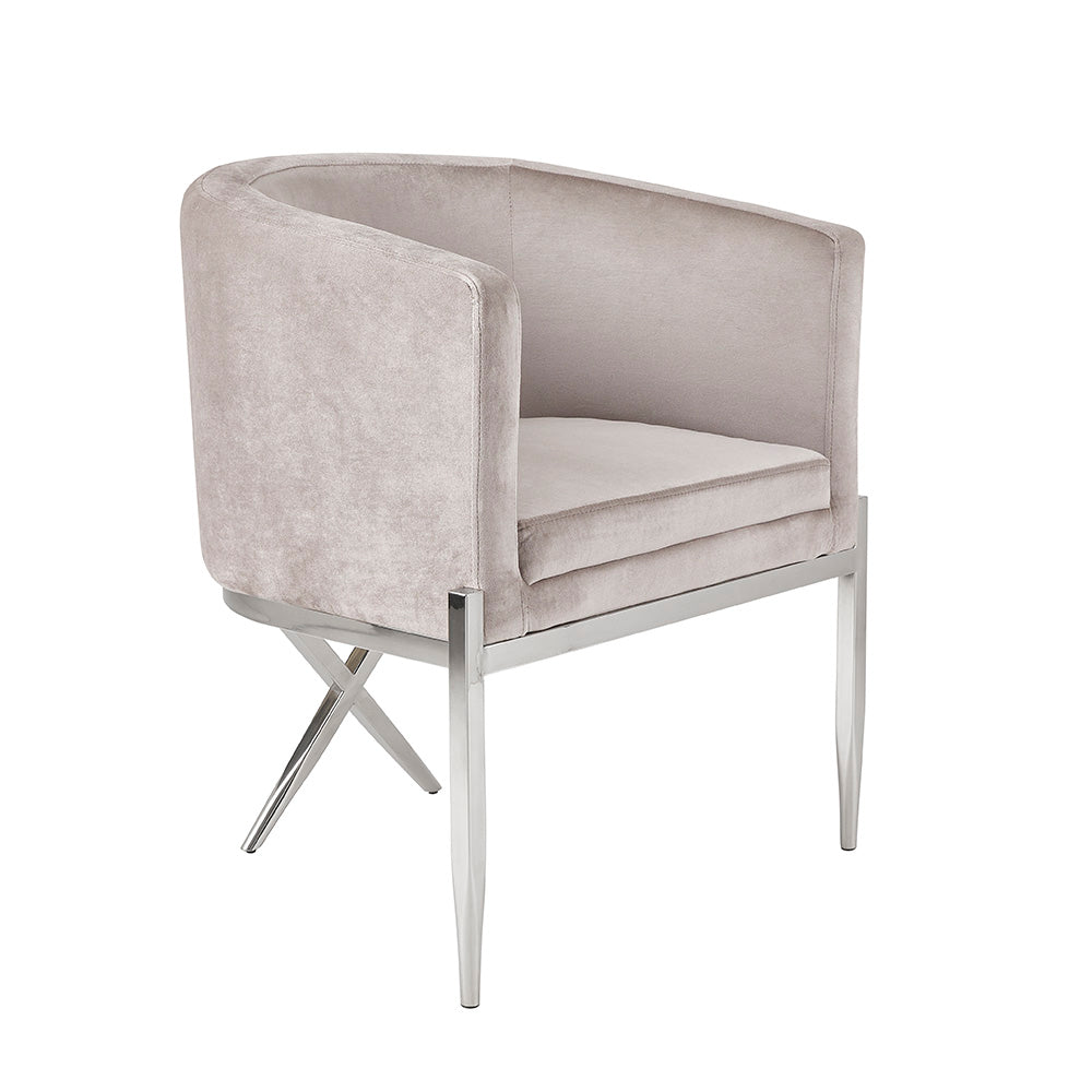 Anton Accent Chair: Grey Velvet