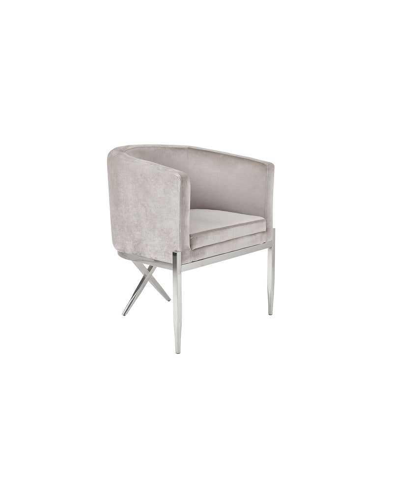Anton Accent Chair: Grey Velvet