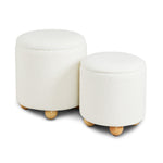 Load image into Gallery viewer, Benedict Storage Ottomans: Ivory Boucle

