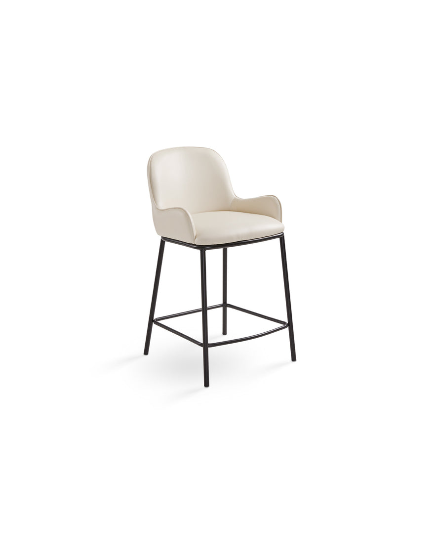 Bennett Counter Chair: Taupe Leatherette