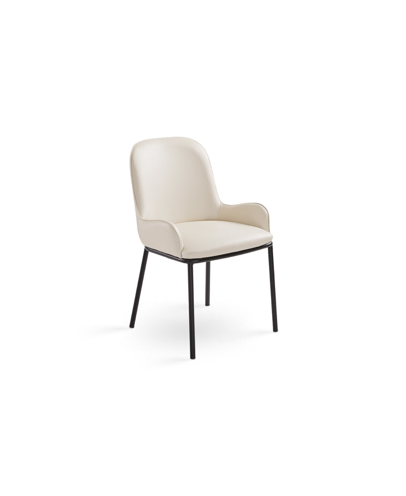 Bennett Dining Chair: Taupe Leatherette