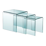 Load image into Gallery viewer, Bent Glass 3Pc Nesting Table
