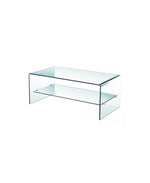 Load image into Gallery viewer, Bent Glass Coffee Table With Shelf
