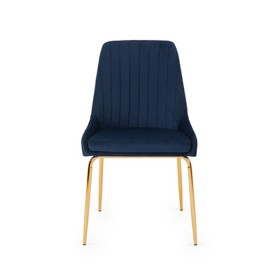 Blue Velvet Gold Dining Chair #130025
