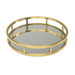 Load image into Gallery viewer, Brushed Gold Tray Round Mirror tray
