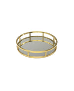 Load image into Gallery viewer, Brushed Gold Tray Round Mirror tray

